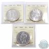 Image 1 : Silver $1 1937, 1939 & 1949 ICCS Certified MS-64. 3pcs