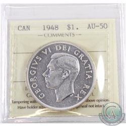 Silver $1 1948 ICCS Certified AU-50