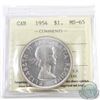 Image 1 : Silver $1 1954 ICCS Certified MS-65. A Nice rolling lustrous coin with near fully white fields.