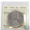 Image 1 : Silver $1 1955 Arnprior with Die Breaks ICCS Certified MS-63