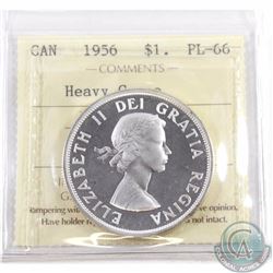 Silver $1 1956 ICCS Certified PL-66 Heavy Cameo. Blast white close to an Ultra