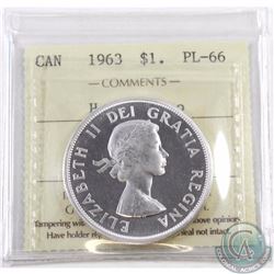 Silver $1 1963 ICCS Certified PL-66 Heavy Cameo