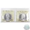 Image 1 : Silver $1 1965 Type V Cameo & 1966 Large Beads ICCS Certified MS-64. 2pcs