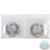 Image 2 : Silver $1 1965 Type V Cameo & 1966 Large Beads ICCS Certified MS-64. 2pcs