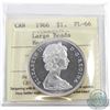 Image 1 : Silver $1 1966 Large Beads ICCS Certified PL-66 Heavy Cameo