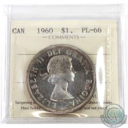 Silver $1 1960 Large Beads ICCS Certified PL-66 Cameo. Appealing coin with nice even toning on the r
