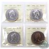 Image 1 : Silver $1 Commemorative ICCS Certified 1974 SP-67 (toned), 1982 MS-66 NBU, 1990 MS-67 NBU & 1992 MS-