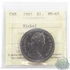 Image 1 : Nickel $1 1983 ICCS Certified MS-65