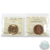 Image 1 : Loon $1 1987 & 1992 Confederation ICCS Certified MS-66. 2pcs