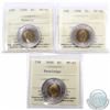 Image 1 : $2 1998, 1999 Nunavut & 2000 Knowledge ICCS Certified MS-66. 3pcs