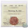 Image 1 : 1-cent 1962 Missing M ICCS Certified MS-65