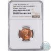 Image 1 : 1-cent (1965-1978) Obverse half of 2 Planchet Struck Together. NGC Certified MS-63 Red! An Impressiv