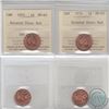 Image 1 : 1-cent 1972 Rotated Dies, 1974 Rotated Dies, 1976 Rotated Dies & 1979 Double 979 ICCS Certified MS-6