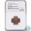 Image 1 : 1-cent 1977 Struck on a Cracked Planchet. NGC Certified MS-63 RB. The crack is almost 100% across th