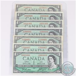 Group Lot of Seven 1954 Bank of Canada 3/4 digit RADAR $1 notes, S/N: B/N0661660, F/F7593957, P/F152