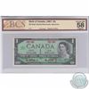 Image 1 : BC-45aS. 1967 Bank of Canada Commemorative Specimen $1, Beattie-Rasminsky, Specimen #302, BCS Certif