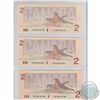 Image 1 : BC-55. Set of Three 1986 Bank of Canada $2, 2 digit RADARs, S/N: BBT8818188, CBG6633366, and EGA8778