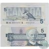 Image 1 : BC-56e. 1986 Bank of Canada $5, Knight-Dodge, 2 digit RADAR, S/N: GPZ7171717 in UNC Condition.