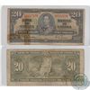 Image 1 : BC-25b. 1937 Bank of Canada $20, Gordon-Towers, 3 digit RADAR, S/N: E/E6717176 in VG-F condition. Th