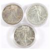 1987, 1989 & 1990 USA 1oz .999 Fine Silver Eagles (TAX Exempt) - toned. 3pcs