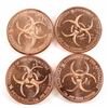 Image 2 : 4x 1oz. Pure Copper .999 Fine Zombucks. (TAX Exempt) You will receive four Different Copper types fr