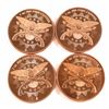 Image 2 : 4x Pure Copper 1oz "Get Off the Pot" .999 Fine Copper Rounds. 4pcs (TAX Exempt)