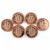 Image 1 : 6x Pure Copper 1oz. .999 Fine Copper - Maple Half Penny with Ship (TAX Exempt)