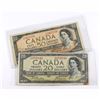 Image 1 : Pair of 1954 Modified Portrait Banknotes, one $20.00 Canada  Note and one $50.00 Canada  Note