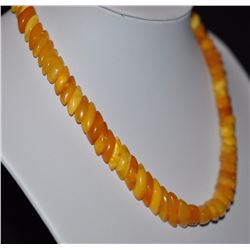 Antique Natural Butterscotch Egg Yolk Amber Necklace