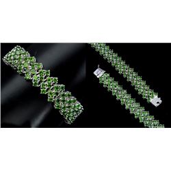 NATURAL GREEN CHROME DIOPSIDE BRACELET