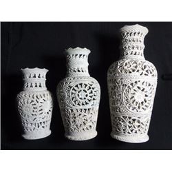 Vase - hand carved soap stone art work