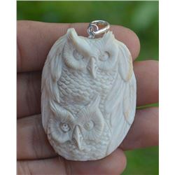 Hand Carved Owl Pendant