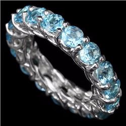 Natural Swiss Blue Topaz Eternity Band