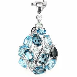 Natural London & Sky Topaz Pendant