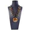 Image 1 : Natural Tiger's Eye Hand-Made Diamond Polished Necklace