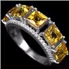 Image 1 : YELLOW CITRINE SQUARE-PRINCESS RING