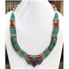 Image 1 : Tibet Hand Made Turquoise, Coral, Lapis Lazuli Necklace