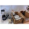 Image 1 : BLENDER,NUTRI-BULLET AND BOX OF BAKEWARE