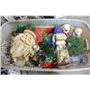 Image 1 : LARGE TOTE OF CHRISTMAS DECORATIONS