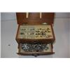Image 1 : WOOD JEWELLRY BOX AND CONTENTS