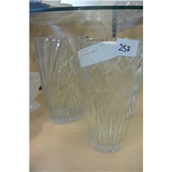 TWO CRYSTAL VASES