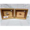 Image 1 : PAIR GOLD FRAMED FISHING FLIES SIGNED