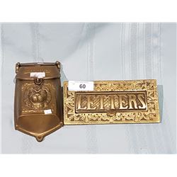 BRASS LETTER BOX AND LETTER SLOT