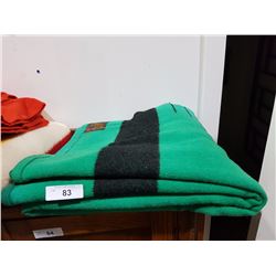 4 POINT HUDSON BAY BLANKET GREEN(TRAPPER POINT)