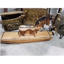 VINTAGE WOOD ROCKING HORSE