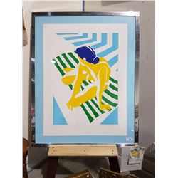 LARGE SIGNED LTD EDITION PRINT WOMAN BY THE POOL