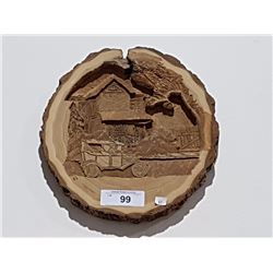 CARVED WOOD PLAQUE