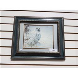 ROBERT BATEMAN PRINT OF SNOWY OWL 19" X 16"