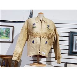 NATIVE BEADED BUFFALO HIDE JACKET