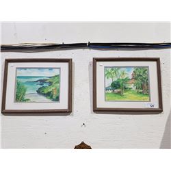 PAIR OF SIGNED WATERCOLOURS OF HAWAII